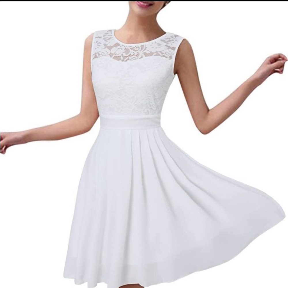 Zanzea White A-Line Sleeveless Mini Dress